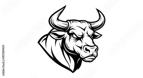 Bull Head Graphic Illustration Design Element.