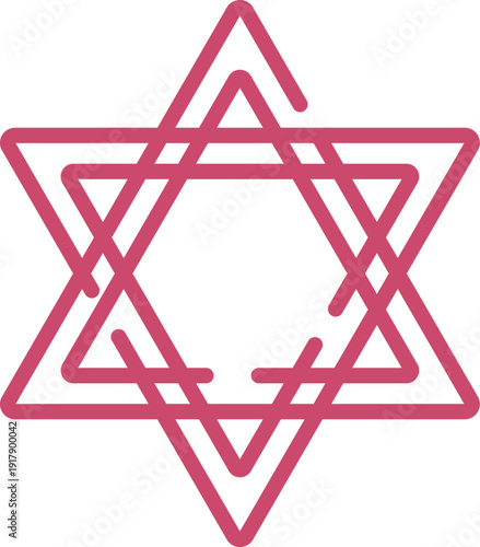 Pink outline of hexagram star symbol