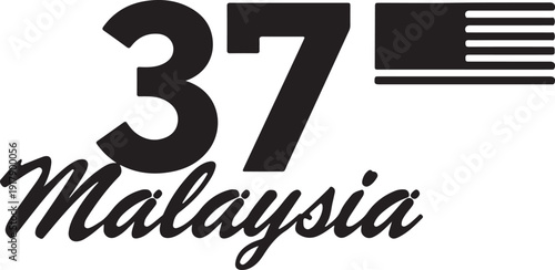 Flag of malaysia with the number 37 displayed prominently in a stylized design.
