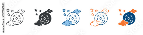 Full Moon Icon Set Multiple Style Collection