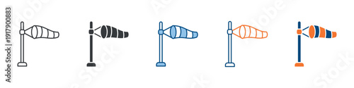 Windsock Icon Set Multiple Style Collection