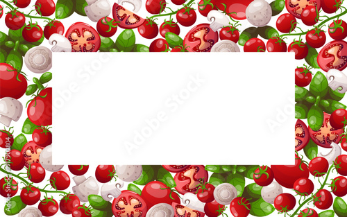 Tomato mushroom and basil vegetable frame