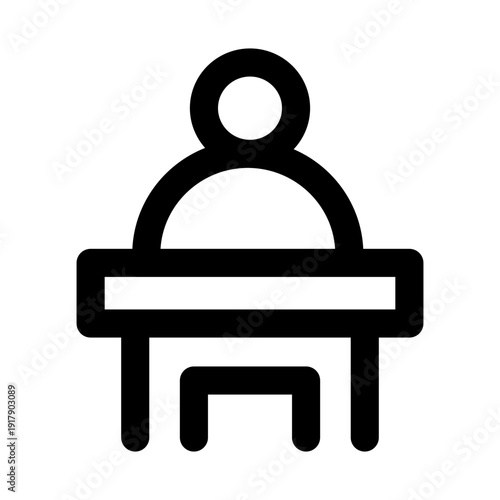 Receptionist icon for front desk services. Receptionist Modern Professional Line Icon with minimal clean design representing customer service assistance office support and information