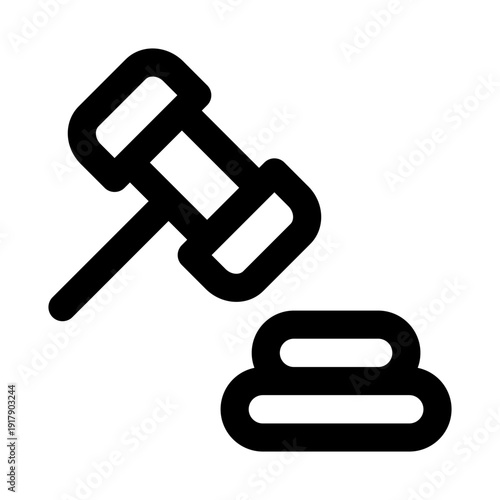 Auction hammer icon for bidding events. Auction Hammer Modern Professional Line Icon with minimal clean design representing sale gavel bidding commerce and auction process