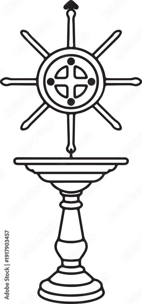 Obraz premium A traditional religious chalice with a cross-shaped paten on top