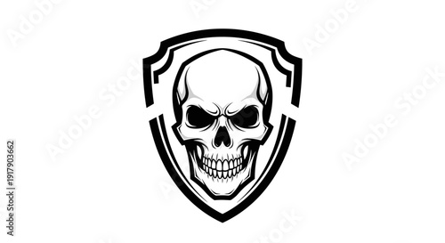 Skull Emblem Design in Shield Shape.