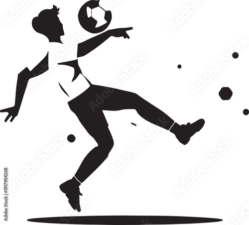 Dynamic soccer player executing a powerful kick with intense focus and determination