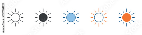 Sun Icon Set Multiple Style Collection