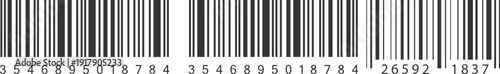 Barcode icon set scanner lines and product identification code on white background, retail barcode pattern collection for inventory, logistics, packaging, scanning and retail system.
