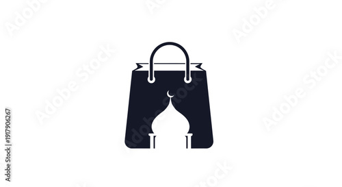 Retail shopping bag silhouette vector illustration representing ecommerce purchase consumer spending store transaction and product packaging concept designed in clean minimal black style suitable for 