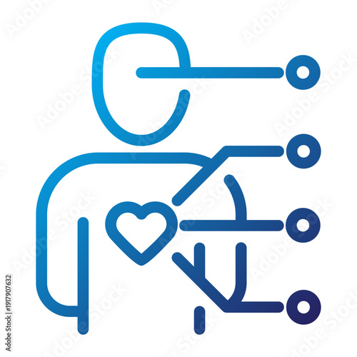 Biometric Data Monitoring Line Gradient Icon