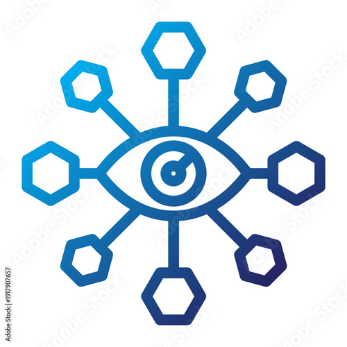 Computer Vision Recognition Line Gradient Icon