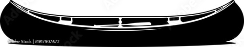 vintage canoe drawing silhouette vector illustration