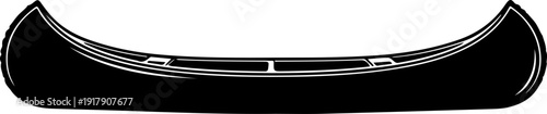vintage canoe drawing silhouette vector illustration