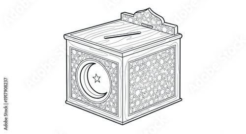 Zakat Box for Charity Donations Illustration.