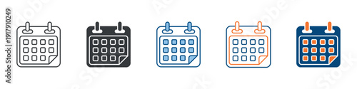 Calendar Icon Set Multiple Style Collection