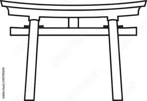 A traditional torii gate symbolizing the entrance to a shinto shrine in japanese architecture.