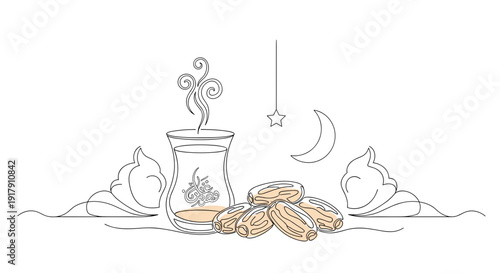 Illustration of Tea in a Mug.