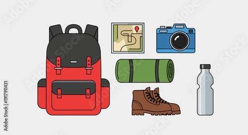 Hiking Backpack and Outdoor Gear Essentials.