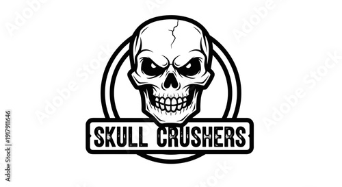 Skull Crushers Logo Design with Skull.