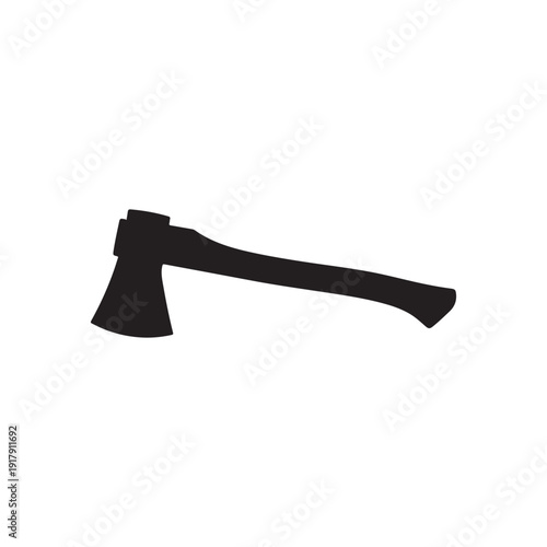 Trapline hatchet silhouette vector art white background.