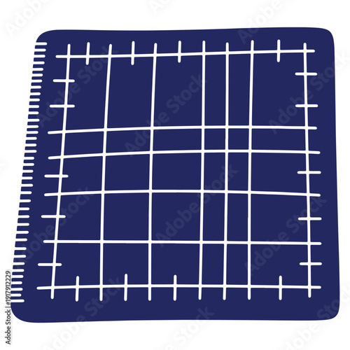 Blue cutting mat with grid lines for crafting and precise measurements in design and creative projects illustration