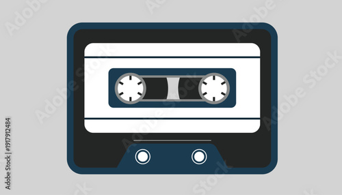 cassette tape vintage vector with white background