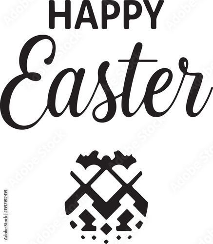 Elegant black and white design celebrating the joyous easter holiday with stylish typography