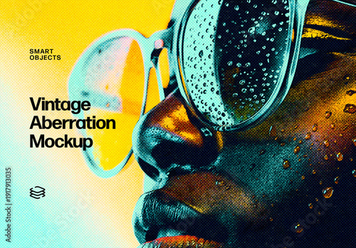 Comic Halftone Photo Effect Mockup