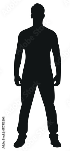 Vector graphics of one man standing silhouette artwork 