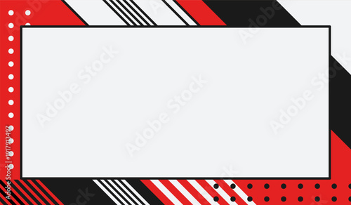 Red and black abstract geometric background vector illustration