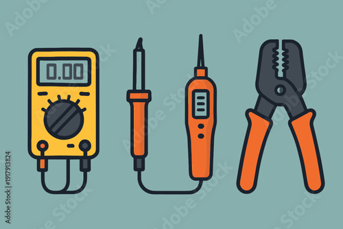 Electrical Tools Multimeter Soldering Iron Tester Wire Strippers.