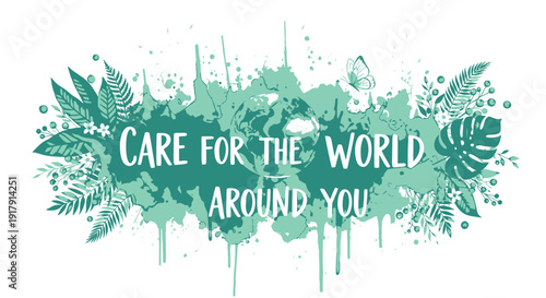 Eco friendly care for the world around you vector graphic
