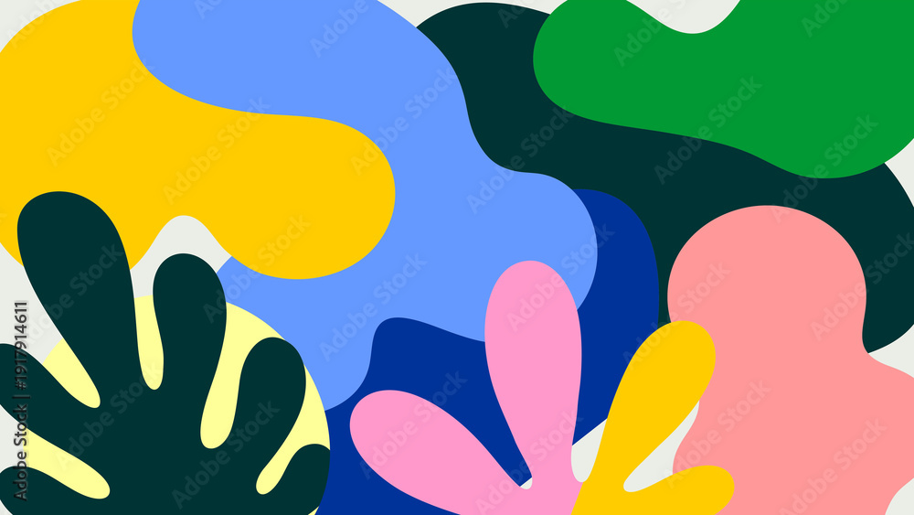 Naklejka premium Vibrant colorful abstract shapes on white background