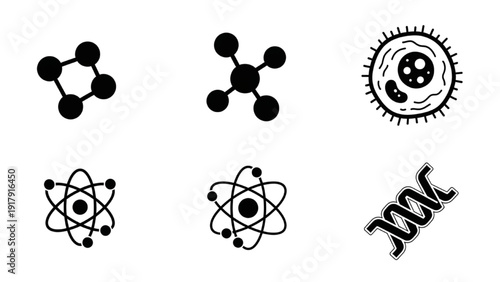 Vector Icon Sheet of Molecular Structures and Scientific Symbols Representing Chemistry and Biology Concepts from a Scientific Viewpoint