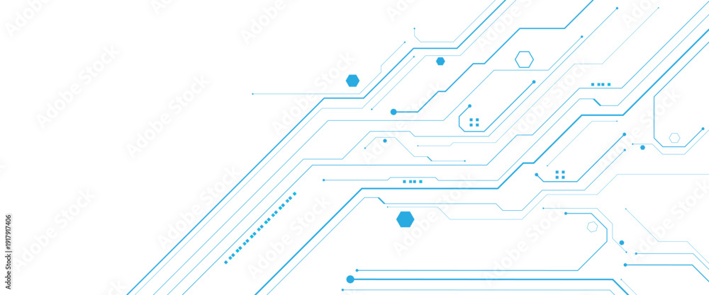 Obraz premium Abstract white circuit digital background with technology circuit vector..