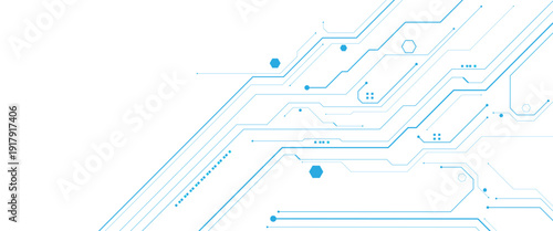 Abstract white circuit digital background with technology circuit vector..
