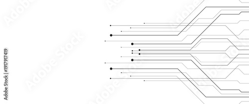 Abstract white circuit digital background with technology circuit vector..