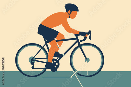 Cyclist in Motion A Study in Athleticism and Determination.