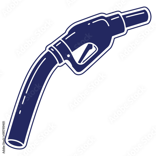 Gas Pump Nozzle Graphic Illustration for Automotive and Fuel Industry Designs isolated over a white background
