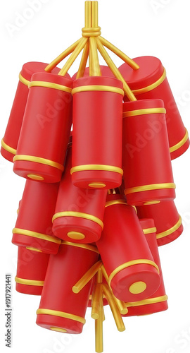 Hanging Red Firecrackers for Spring Festival