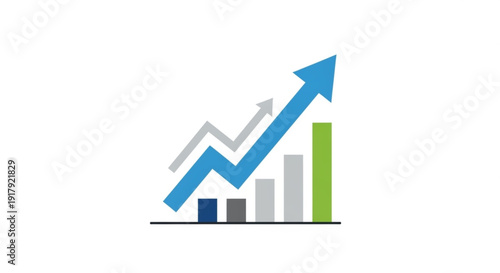 business graph with arrow