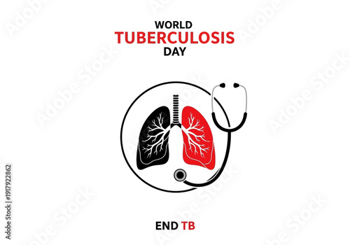 World tuberculosis day awareness graphic with lungs