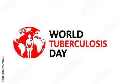 World tuberculosis day logo with red globe and text