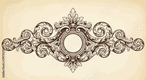 Vintage ornate decorative frame with floral and swirling patterns.