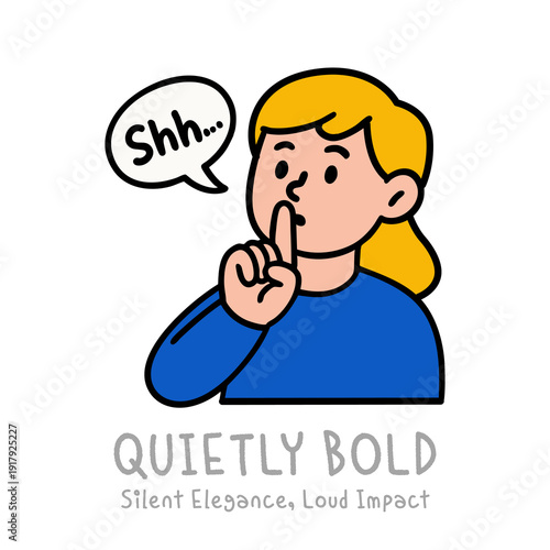 Shushing Girl Illustration