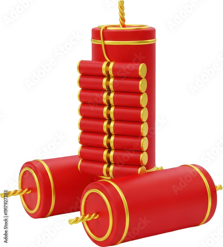 Red Chinese Firecrackers for Festive Celebration