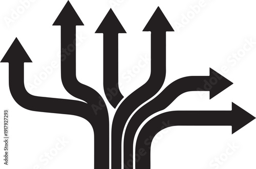 Multiple Black Arrows Pointing Different Directions