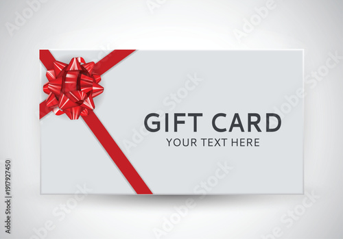 gift card with red ribbon