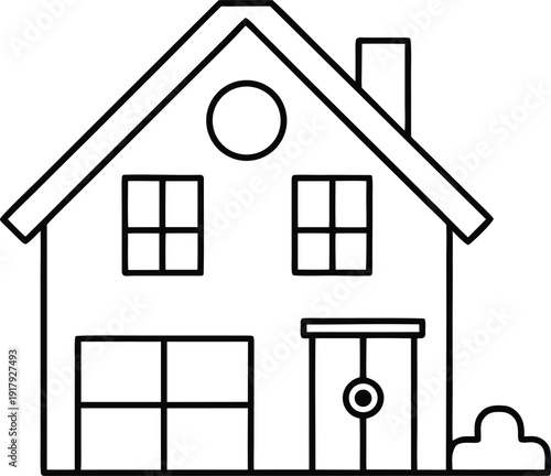 home line art vector illustration on transparent background